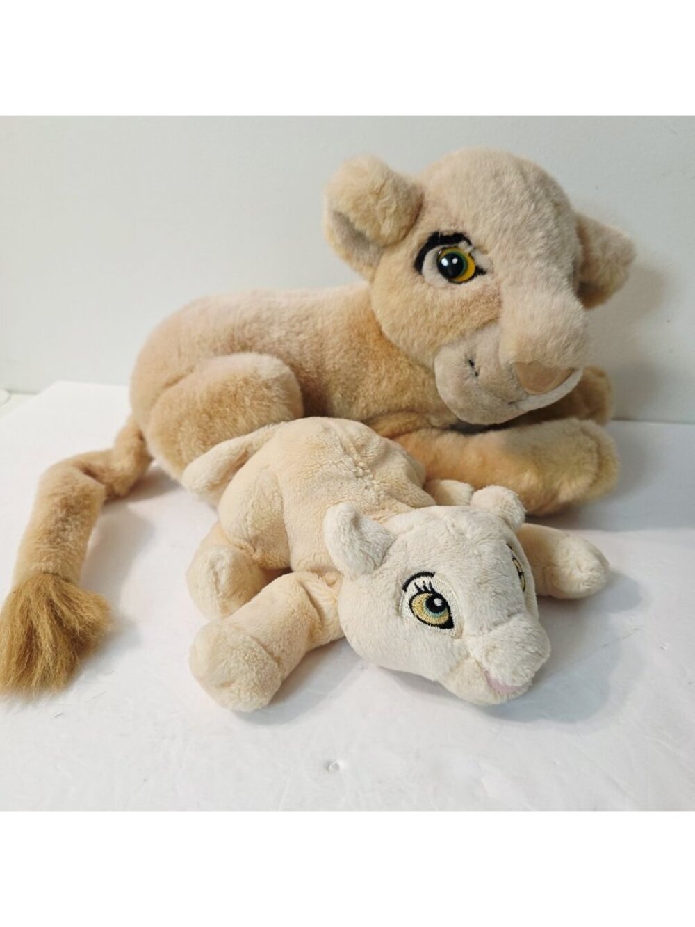 2 Vtg Disneyland World Laying Down Lion King Nala Lioness Plush Stuffed Toys